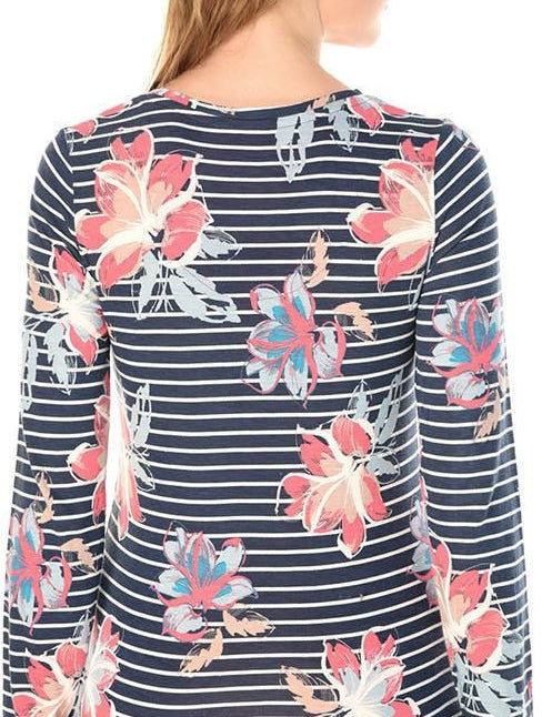 KOTTY Casual Full Sleeve Striped Women Purple Top 