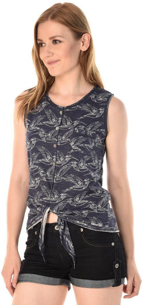 KOTTY Casual Striped Women Dark Blue, White Top 
