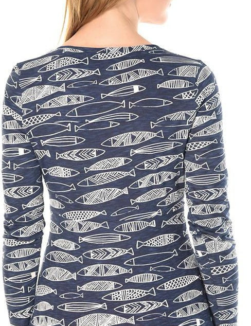 KOTTY Casual Full Sleeve Printed Women Blue Top 