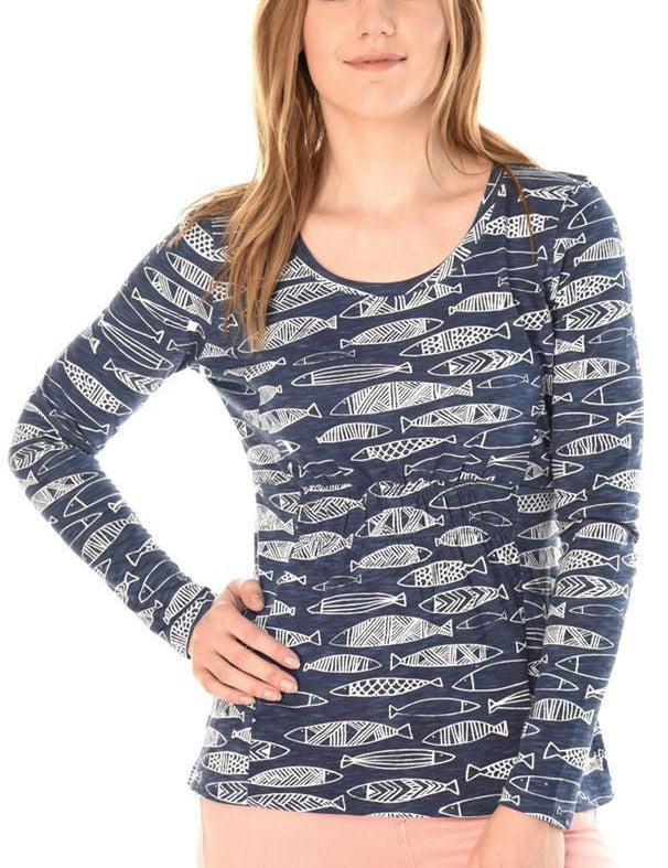 KOTTY Casual Full Sleeve Printed Women Blue Top 