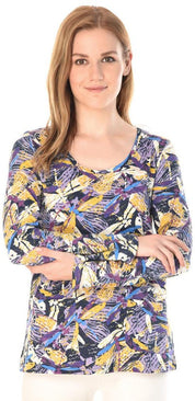 KOTTY Casual Full Sleeve Printed Women Multicolor Top 