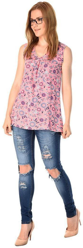 KOTTY Casual Full Sleeve Printed Women Pink Top 