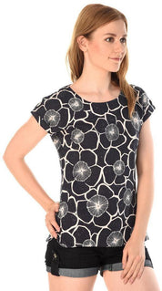 KOTTY Casual Full Sleeve Printed Women Black Top 