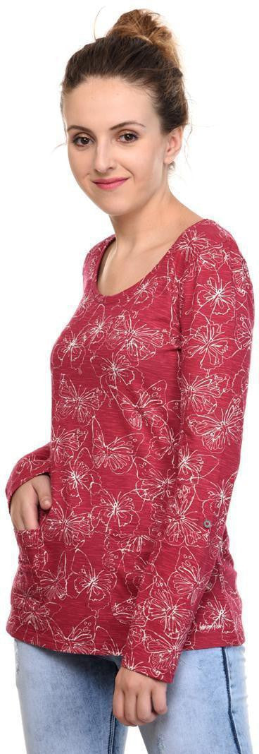 KOTTY Casual Full Sleeve Printed Women Red Top 