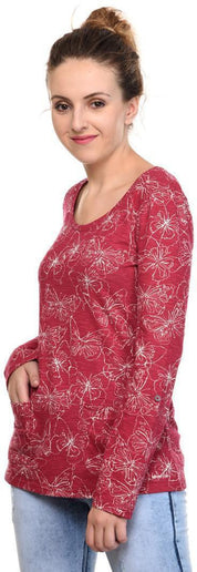 KOTTY Casual Full Sleeve Printed Women Red Top 