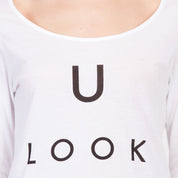 KOTTY Casual Regular Sleeve Printed Women White Top 