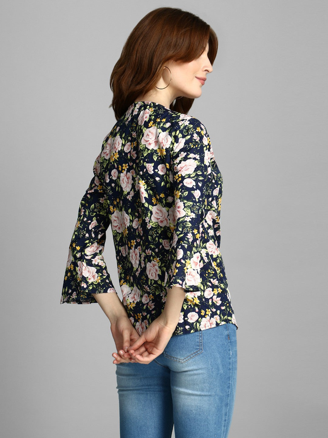 KOTTY Casual 3/4 Sleeve Printed Women Multicolor Top 