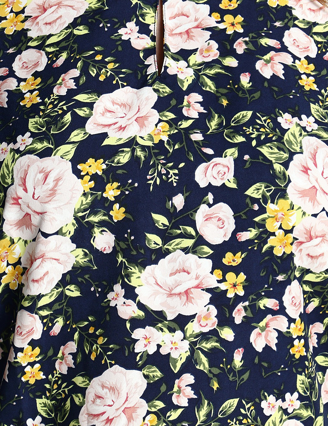 4 Sleeve Printed Women Multicolor Top 