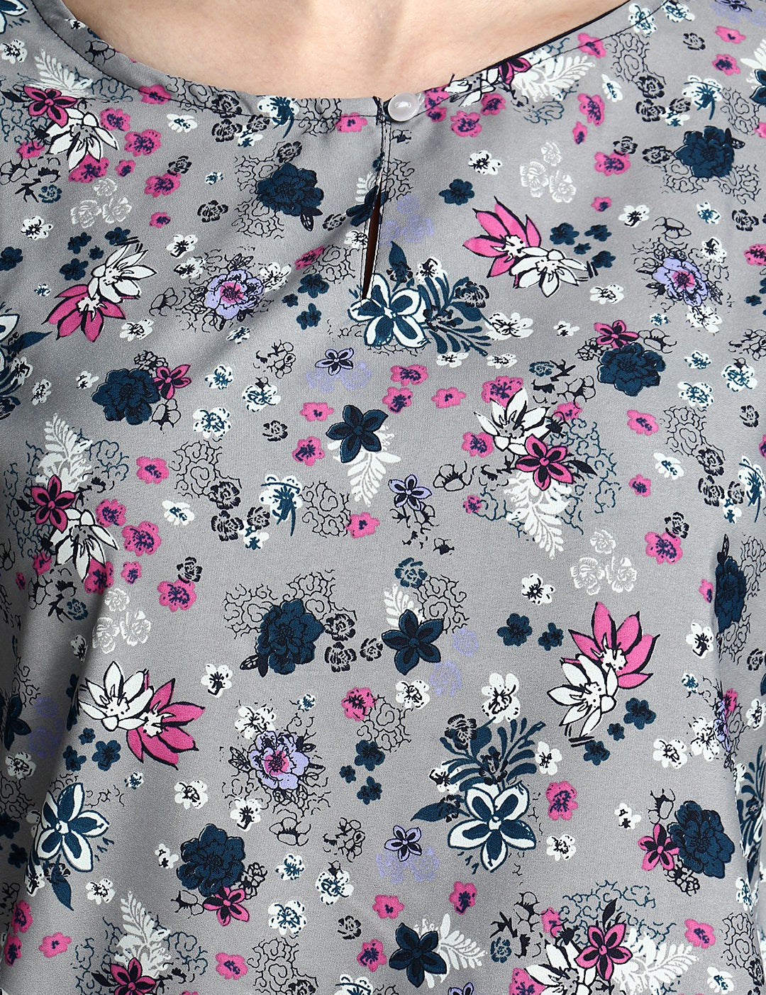 4 Sleeve Floral Print Women Multicolor Top 
