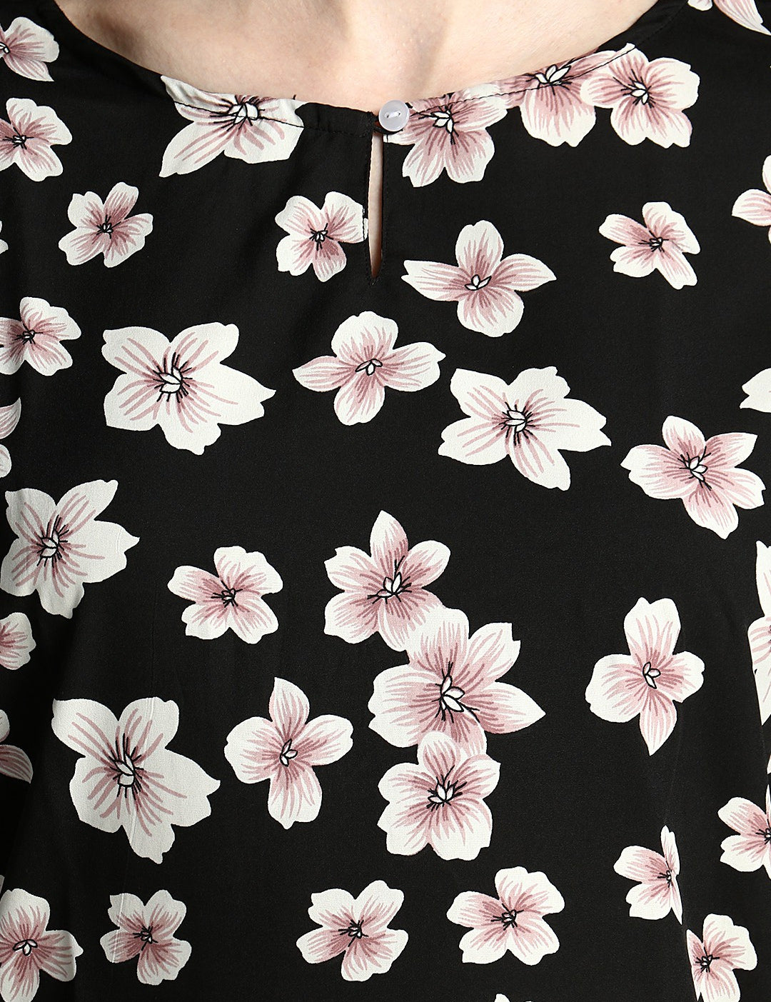 4 Sleeve Floral Print Women Multicolor Top 