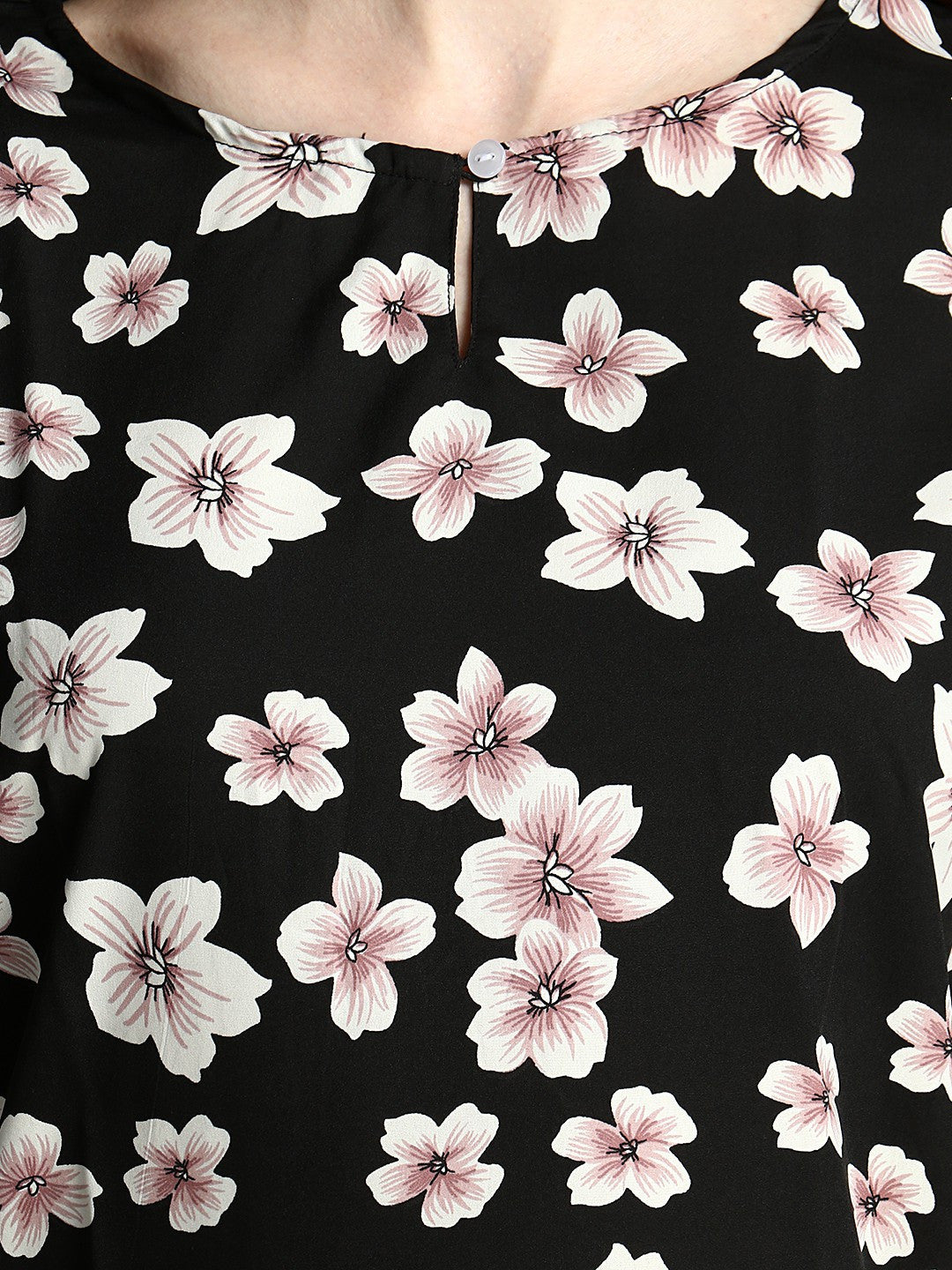 KOTTY Casual 3/4 Sleeve Floral Print Women Multicolor Top 