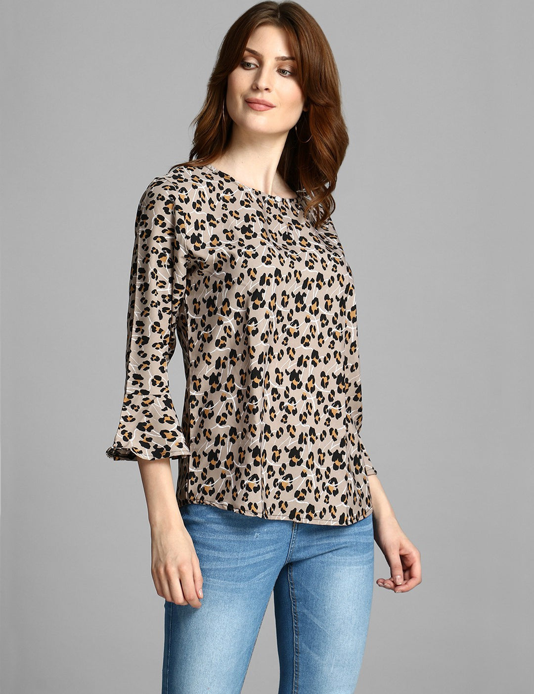 4 Sleeve Printed Women Multicolor Top 