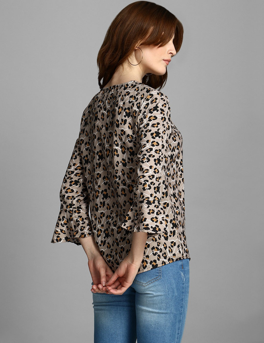 4 Sleeve Printed Women Multicolor Top 