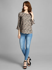 KOTTY Casual 3/4 Sleeve Printed Women Multicolor Top 