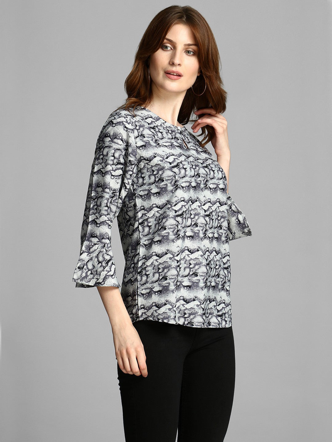 KOTTY Casual 3/4 Sleeve Floral Print Women Multicolor Top 