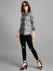 KOTTY Casual 3/4 Sleeve Floral Print Women Multicolor Top 