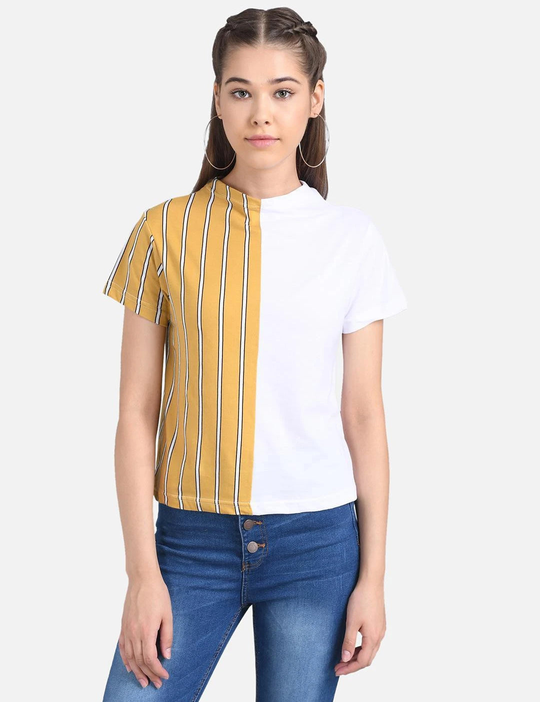KOTTY Casual Half Sleeve Printed Women Multicolor Top 