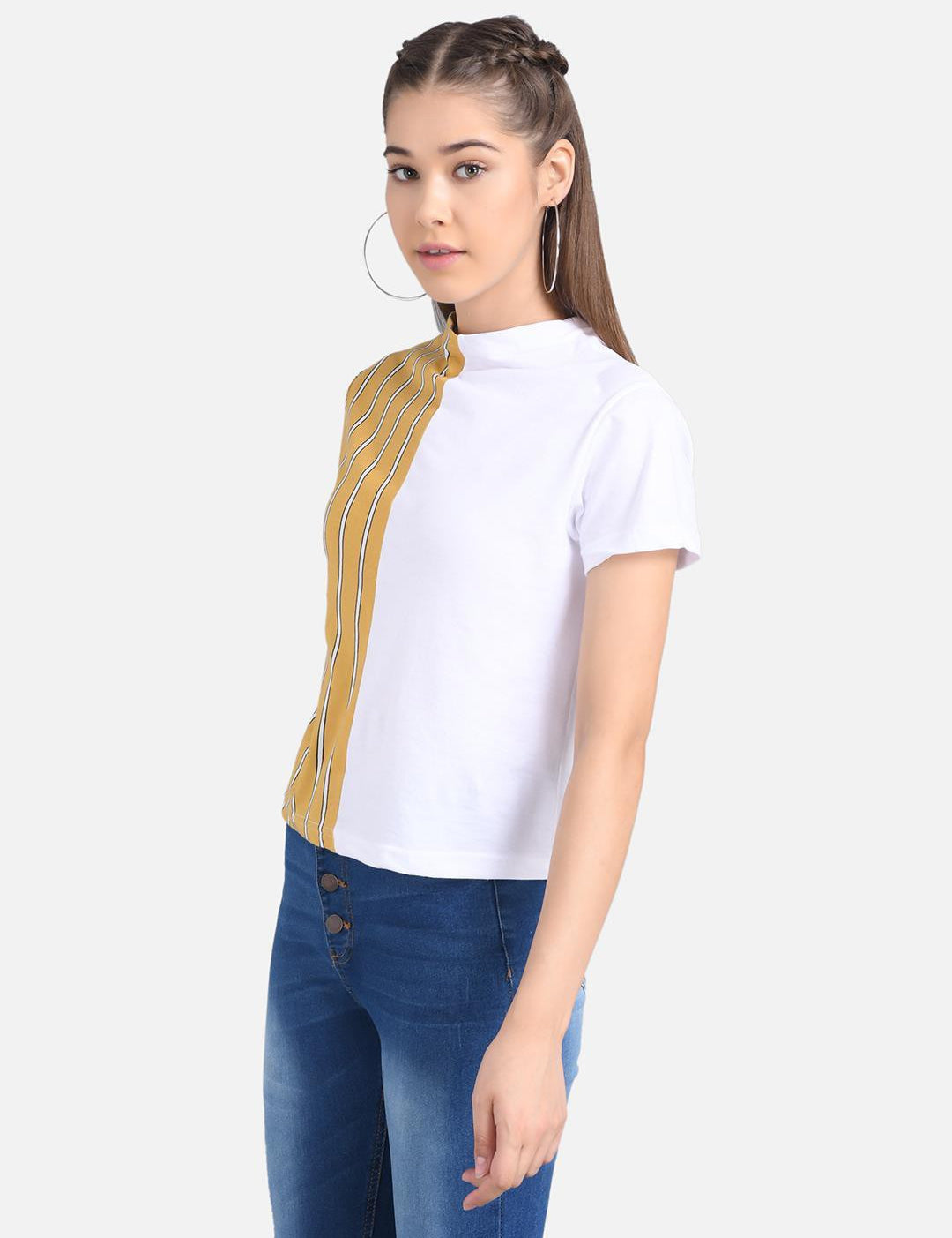 KOTTY Casual Half Sleeve Printed Women Multicolor Top 