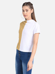 KOTTY Casual Half Sleeve Printed Women Multicolor Top 