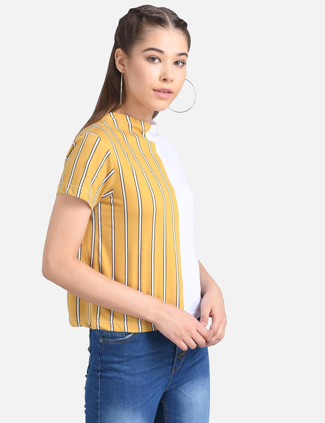 KOTTY Casual Half Sleeve Printed Women Multicolor Top 