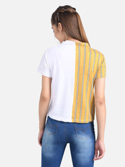 KOTTY Casual Half Sleeve Printed Women Multicolor Top 
