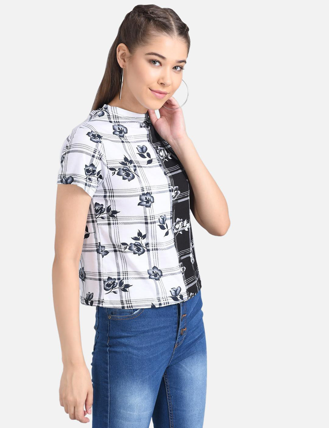 KOTTY Casual Half Sleeve Printed Women Multicolor Top 