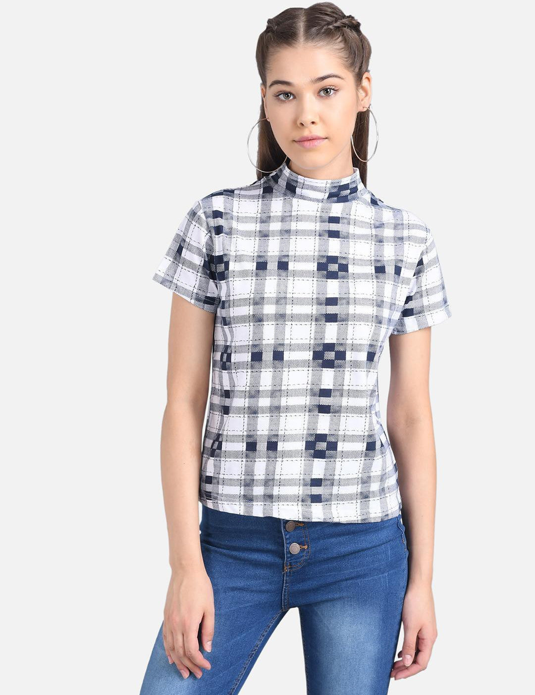 KOTTY Casual Half Sleeve Printed Women Multicolor Top 