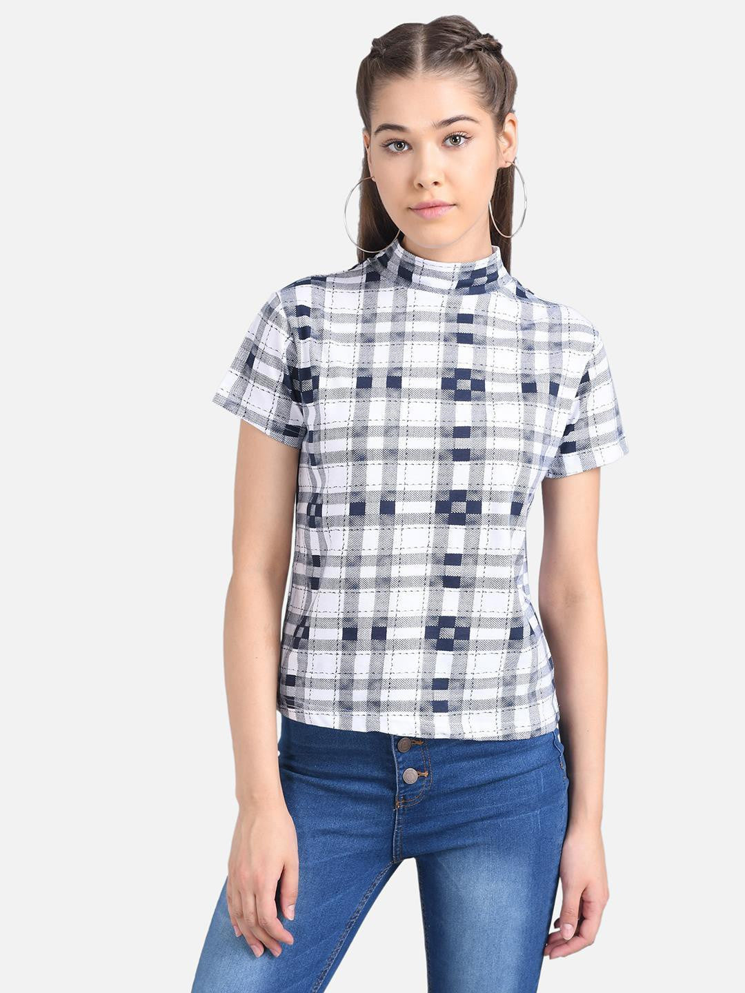 KOTTY Casual Half Sleeve Printed Women Multicolor Top 