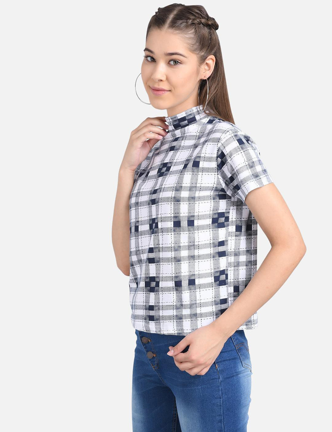 KOTTY Casual Half Sleeve Printed Women Multicolor Top 