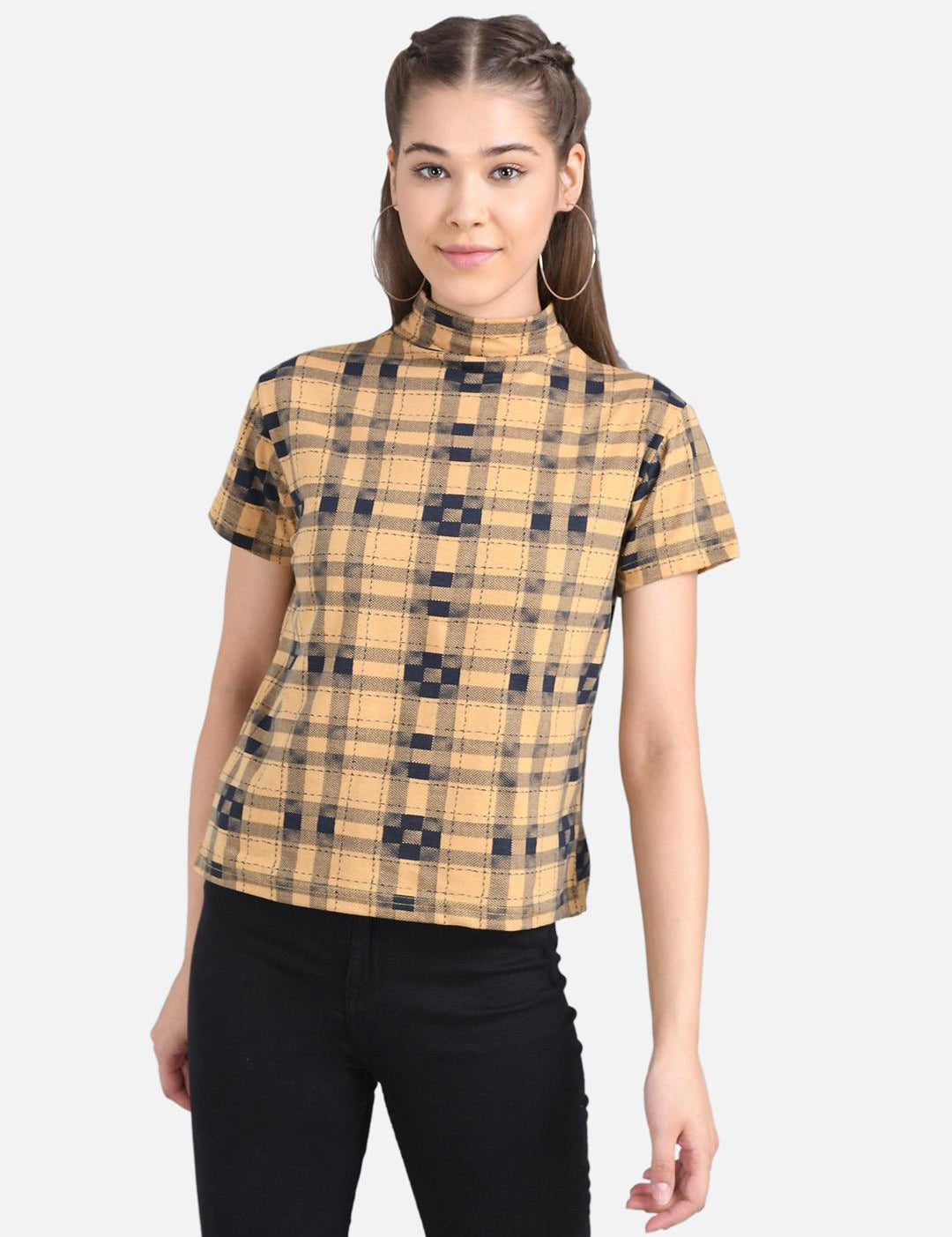 KOTTY Casual Half Sleeve Printed Women Multicolor Top 