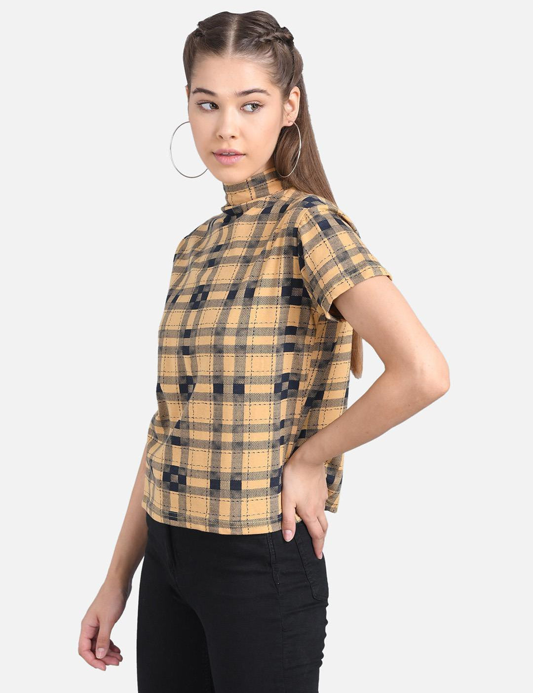 KOTTY Casual Half Sleeve Printed Women Multicolor Top 