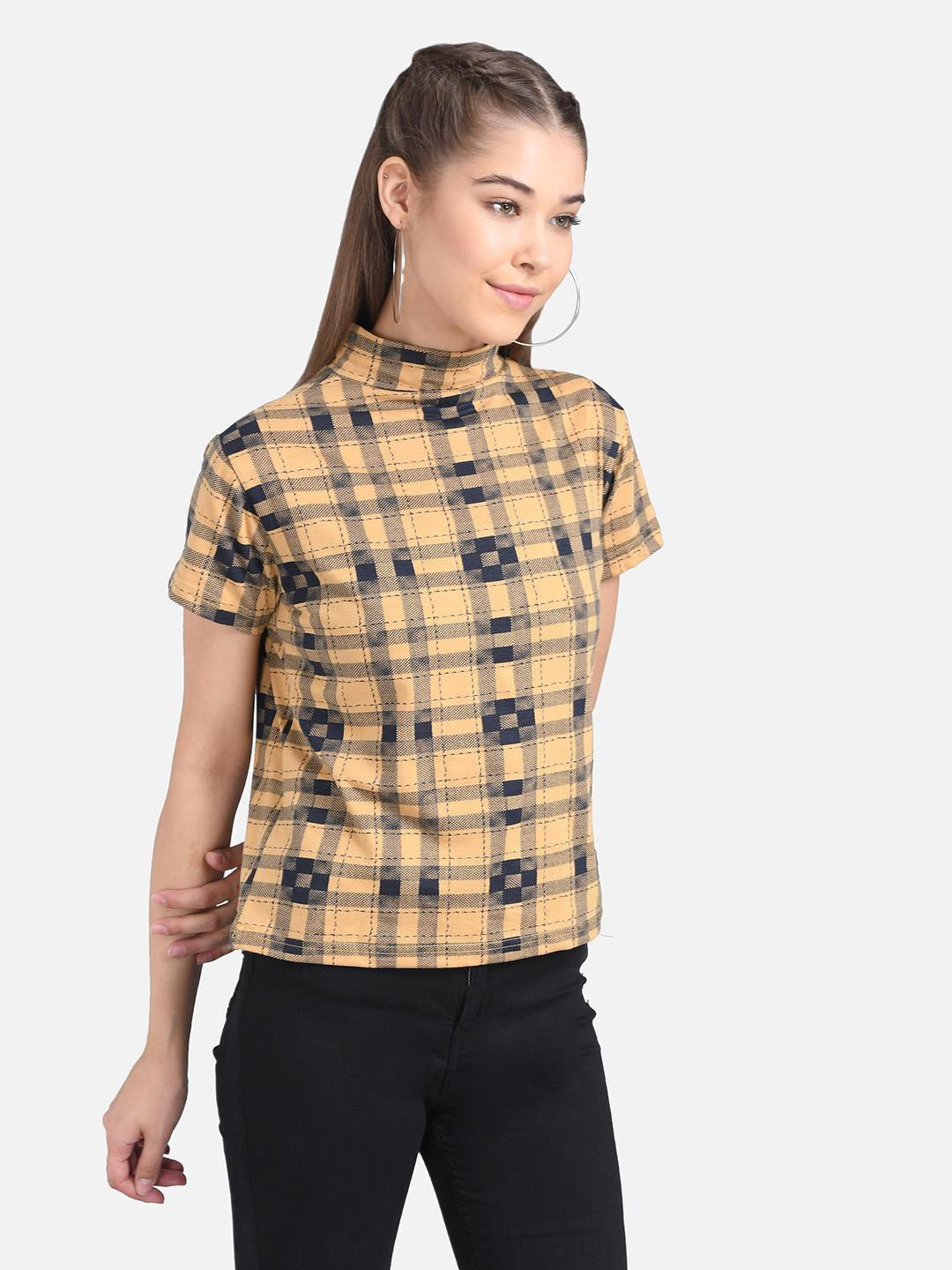 KOTTY Casual Half Sleeve Printed Women Multicolor Top 