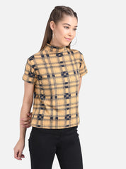 KOTTY Casual Half Sleeve Printed Women Multicolor Top 