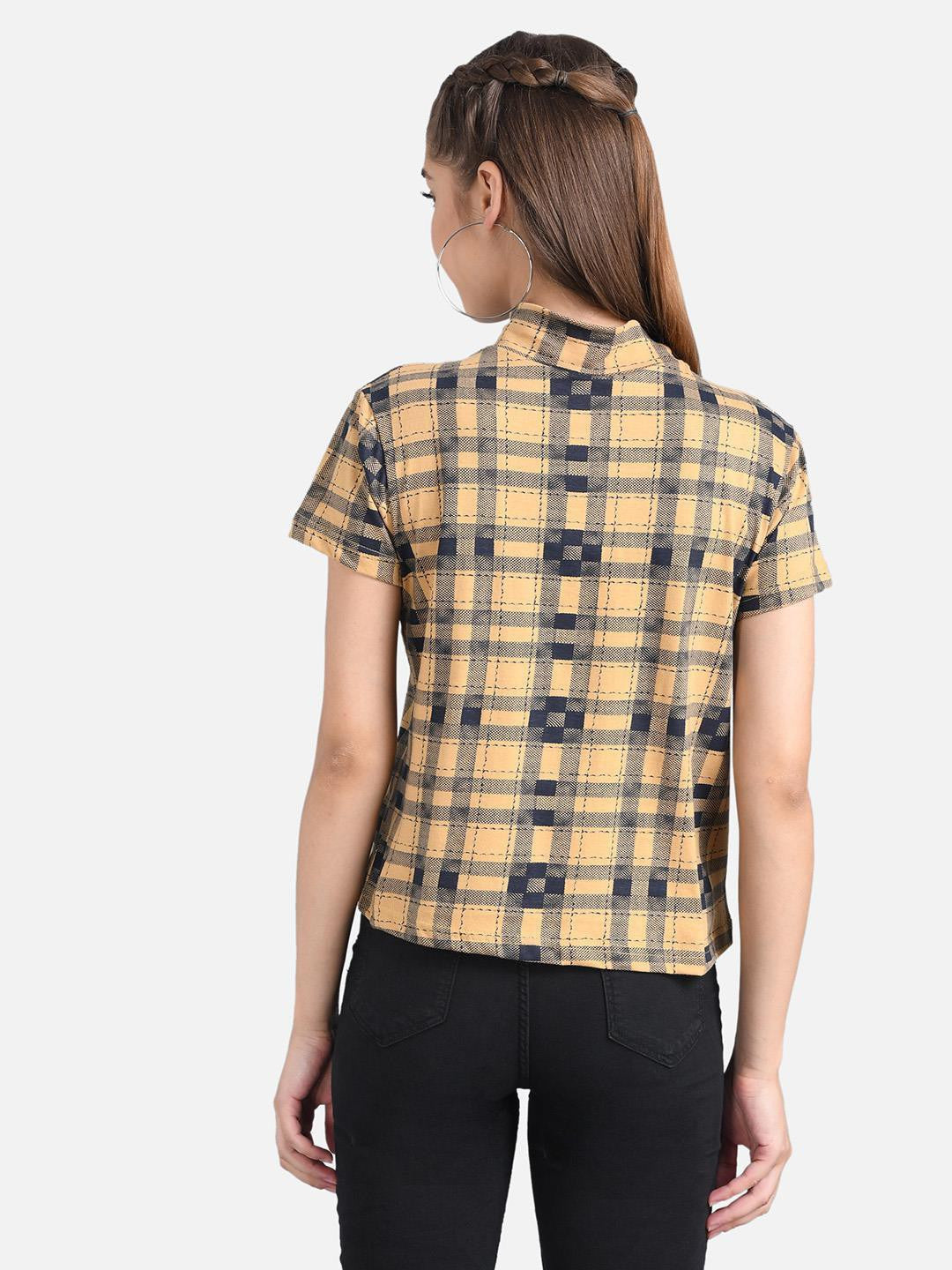 KOTTY Casual Half Sleeve Printed Women Multicolor Top 