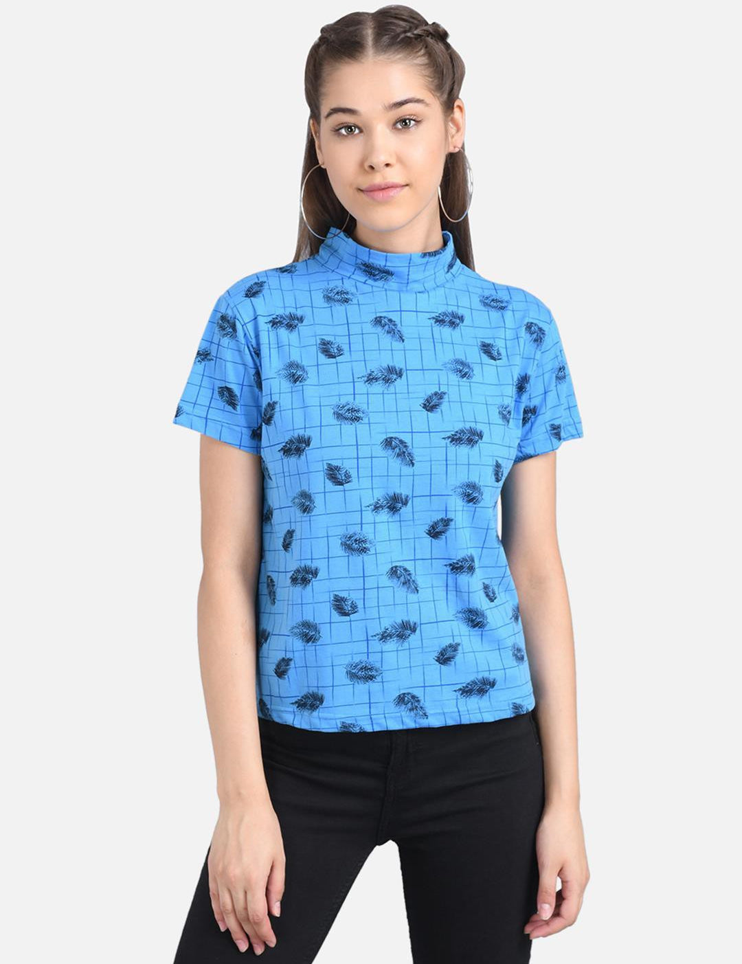 KOTTY Casual Half Sleeve Printed Women Multicolor Top 