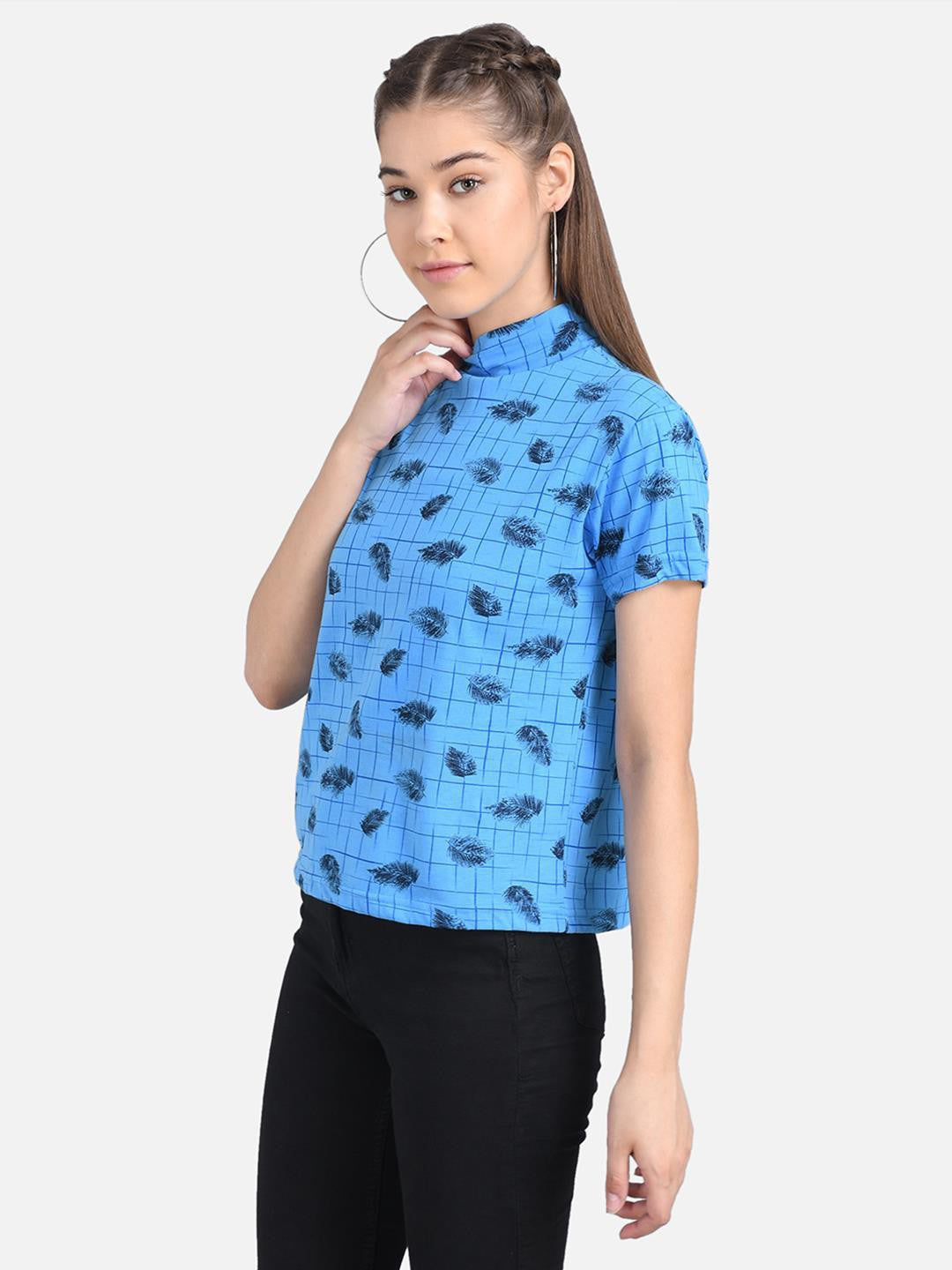 KOTTY Casual Half Sleeve Printed Women Multicolor Top 