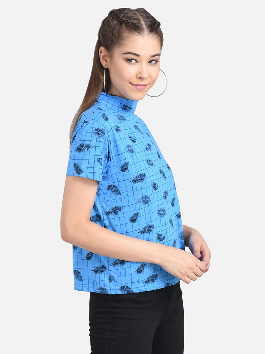 KOTTY Casual Half Sleeve Printed Women Multicolor Top 