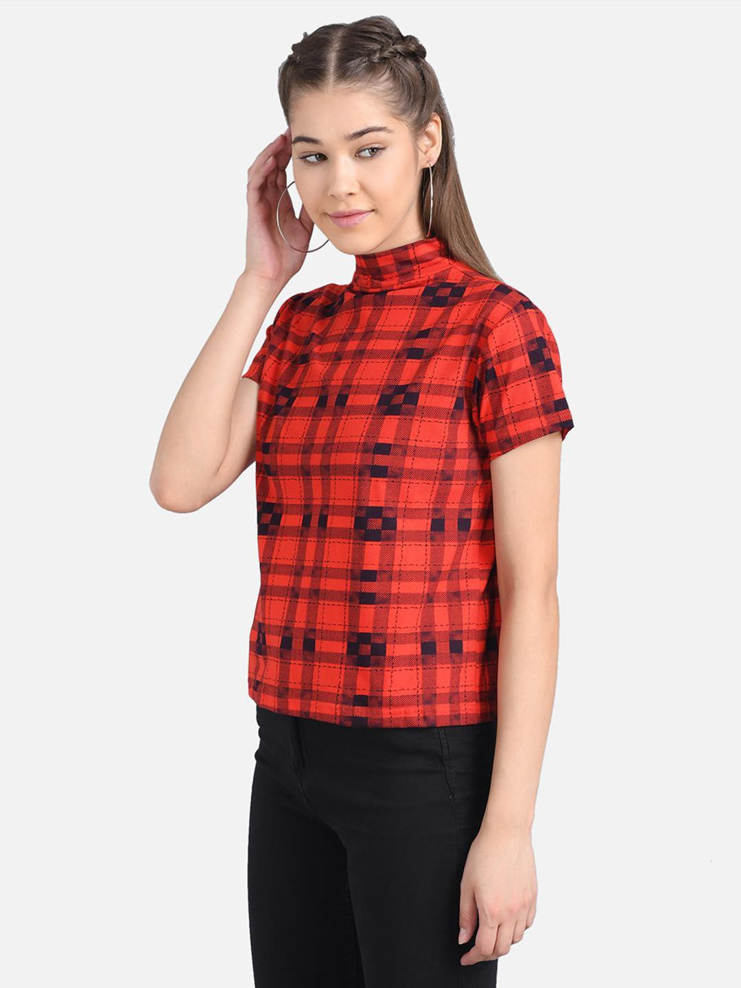 KOTTY Casual Half Sleeve Printed Women Multicolor Top 