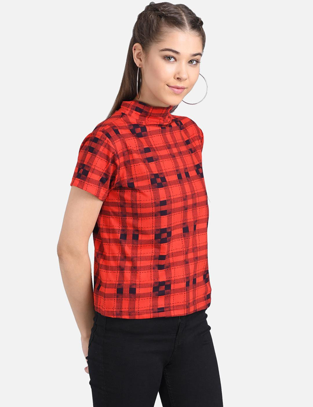 KOTTY Casual Half Sleeve Printed Women Multicolor Top 