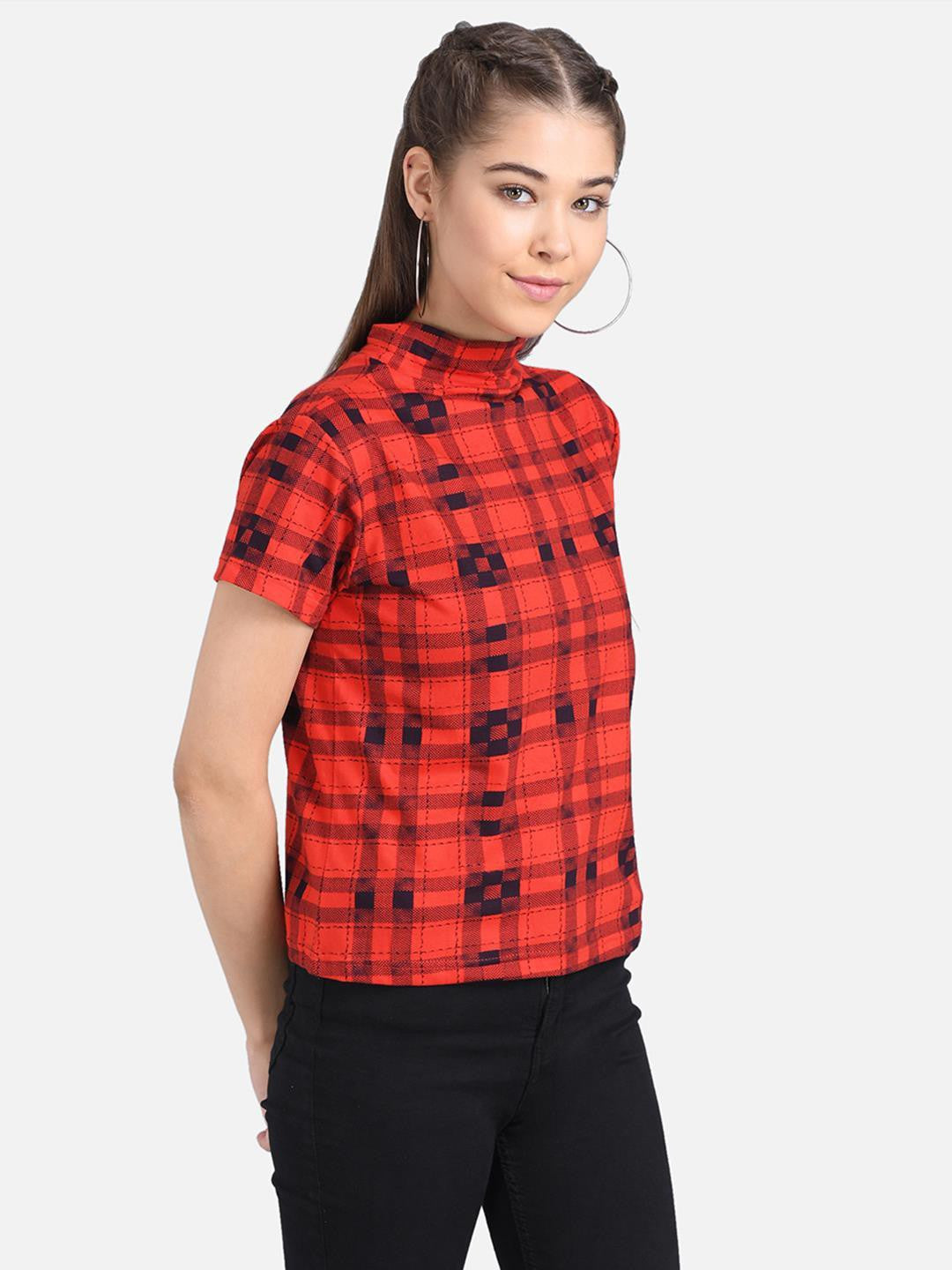 KOTTY Casual Half Sleeve Printed Women Multicolor Top 