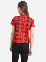 KOTTY Casual Half Sleeve Printed Women Multicolor Top 