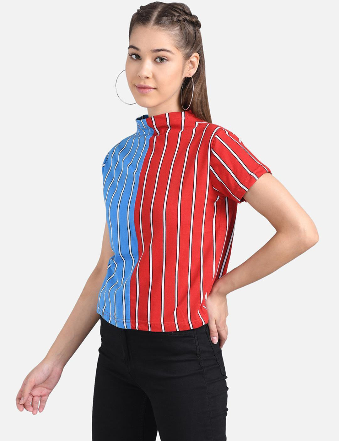 KOTTY Casual Half Sleeve Printed Women Multicolor Top 
