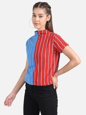 KOTTY Casual Half Sleeve Printed Women Multicolor Top 