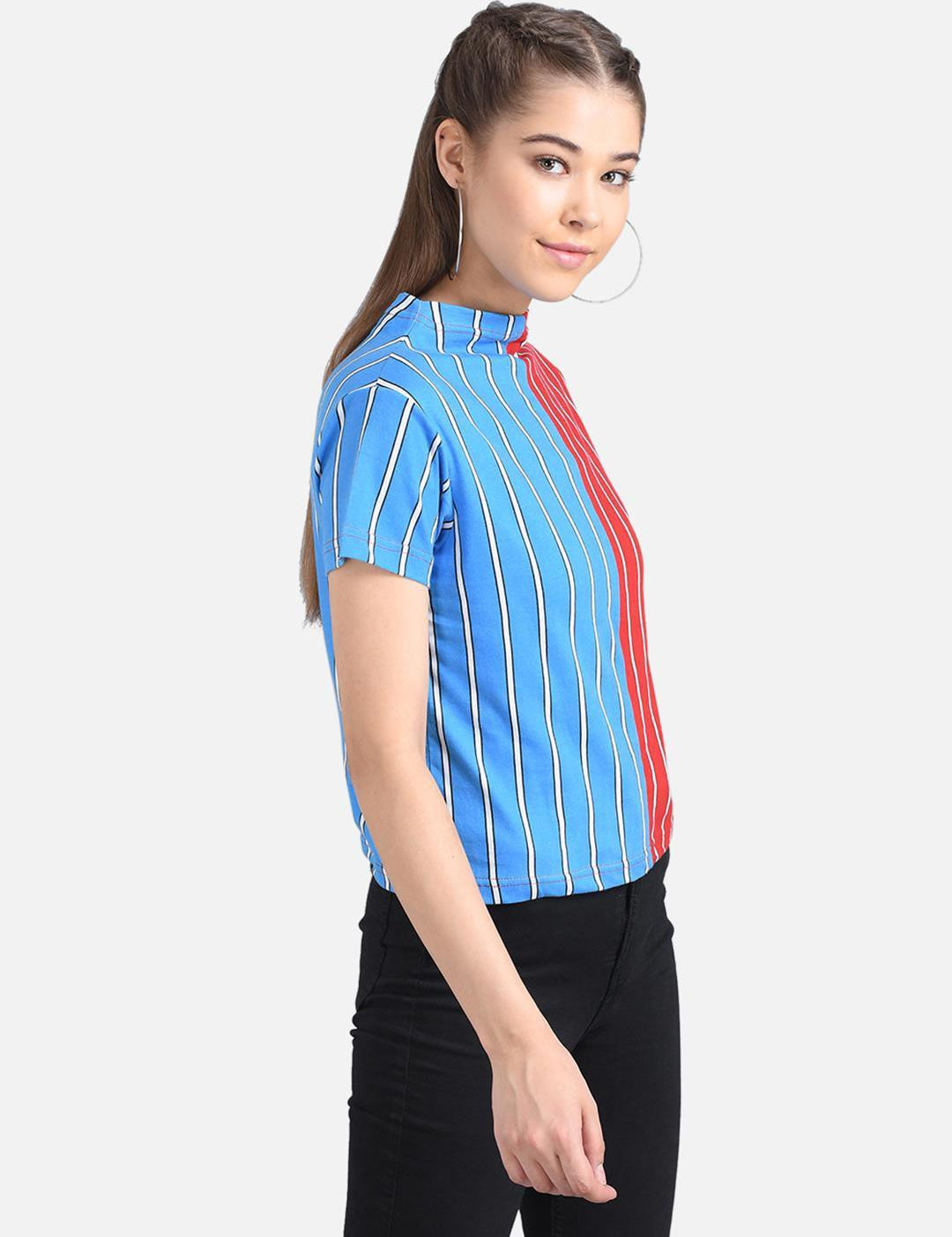 KOTTY Casual Half Sleeve Printed Women Multicolor Top 