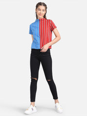 KOTTY Casual Half Sleeve Printed Women Multicolor Top 