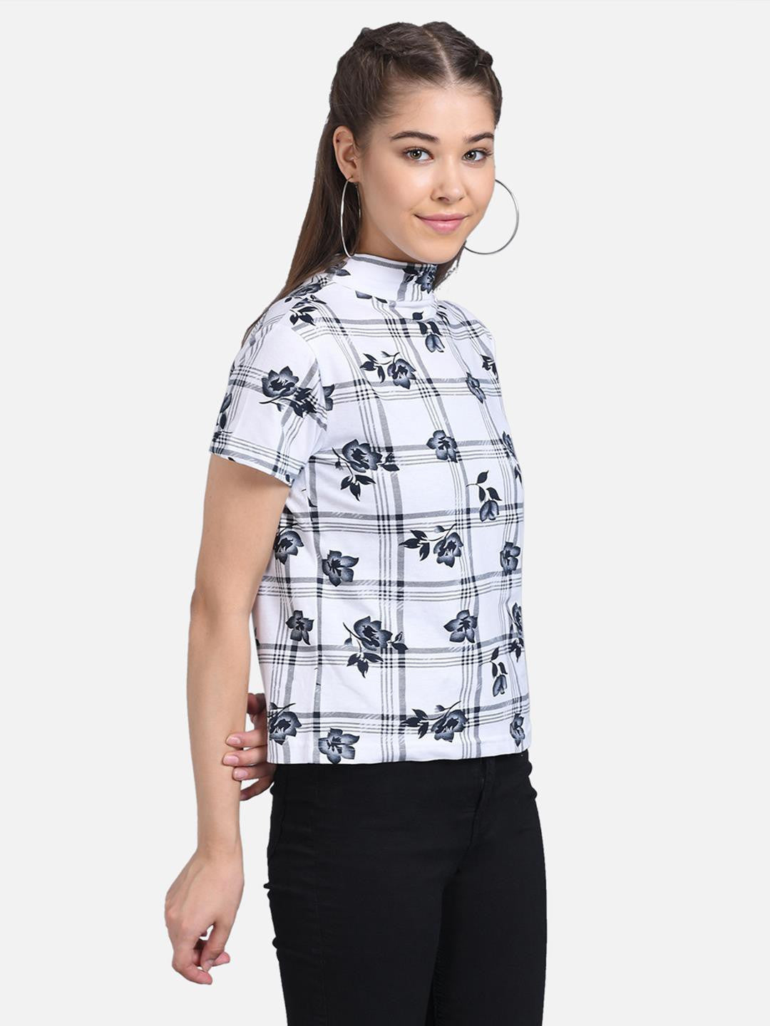 KOTTY Casual Half Sleeve Printed Women Multicolor Top 