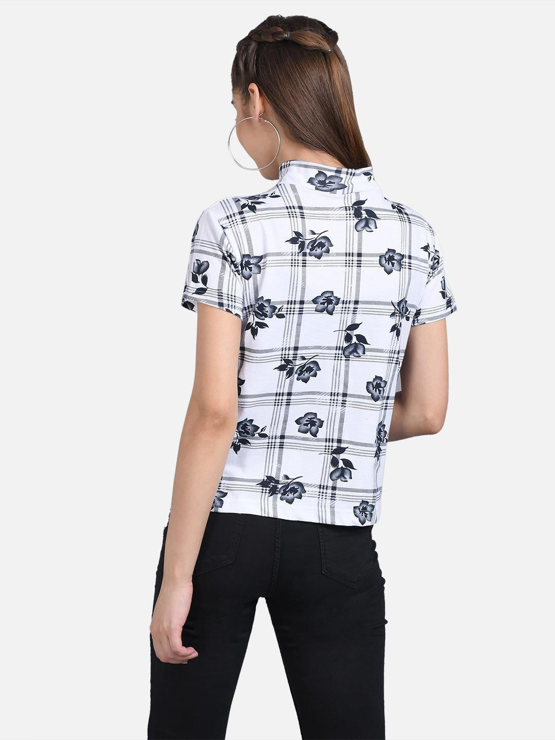 KOTTY Casual Half Sleeve Printed Women Multicolor Top 