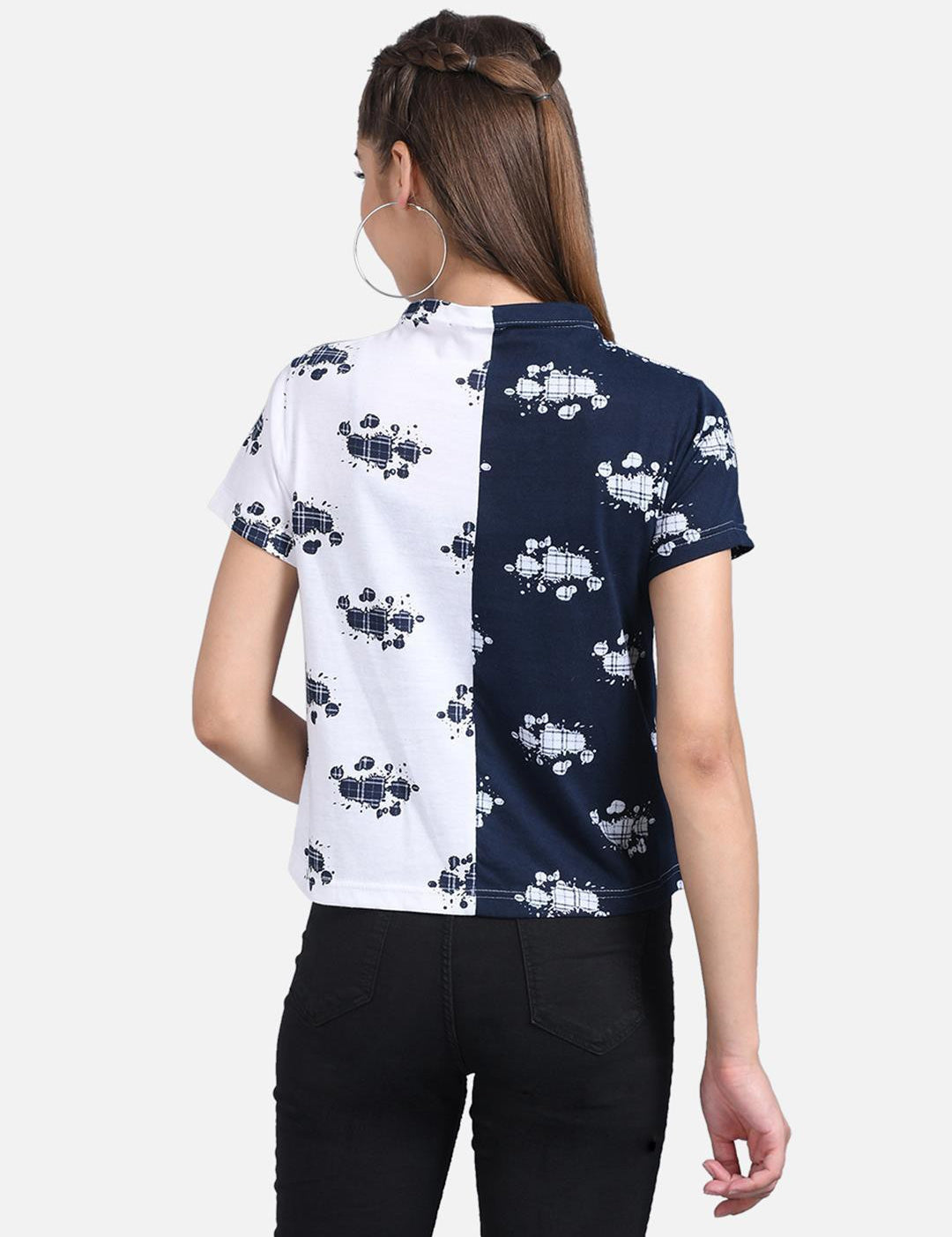 KOTTY Casual Half Sleeve Printed Women Multicolor Top 