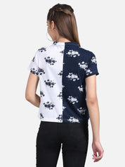 KOTTY Casual Half Sleeve Printed Women Multicolor Top 