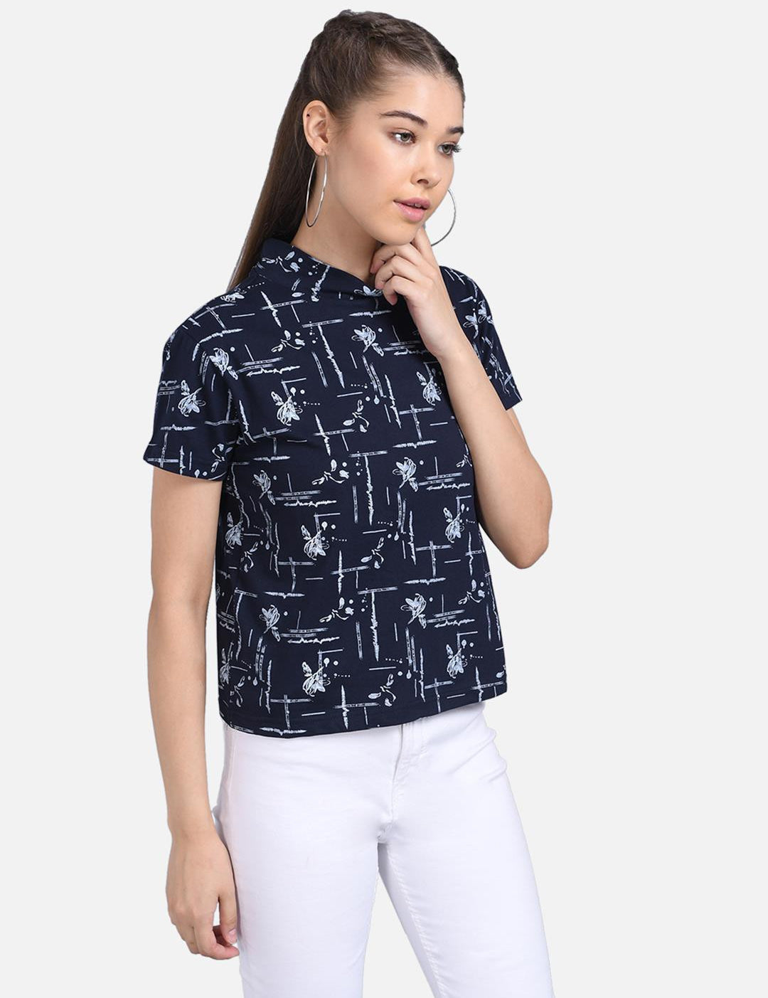 KOTTY Casual Half Sleeve Printed Women Multicolor Top 